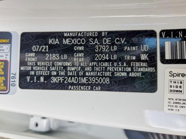 2021 KIA FORTE FE, LXS