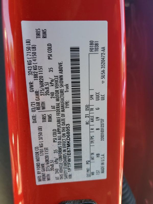 2021 FORD F150