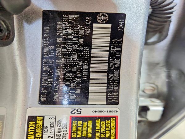 2019 TOYOTA CAMRY L/LE/SE/XLE