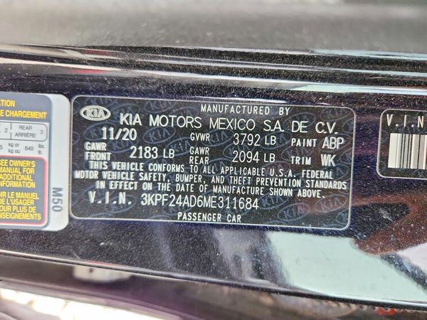 2021 KIA FORTE FE, LXS