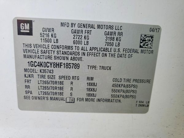 2017 CHEVROLET SILVERADO LTZ