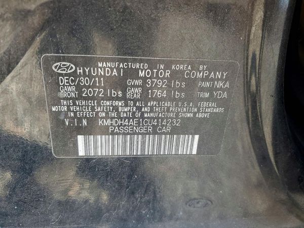 2012 HYUNDAI ELANTRA