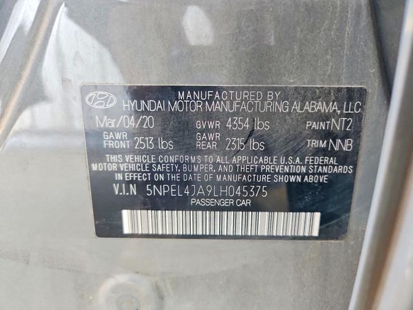 2020 HYUNDAI SONATA SEL