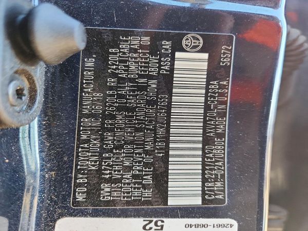 2018 TOYOTA CAMRY L/LE/SE/XLE