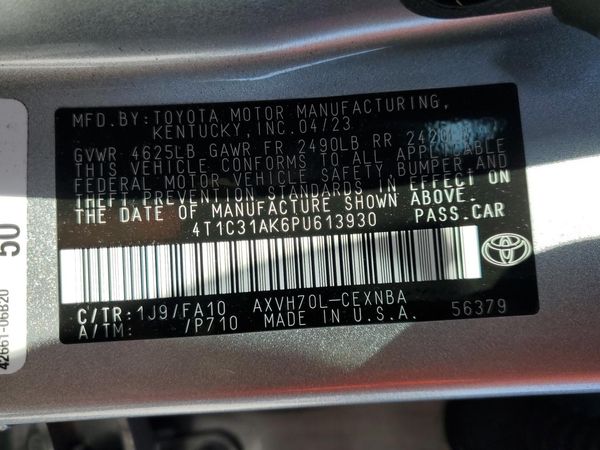 2023 TOYOTA CAMRY SOLA LE — VINS