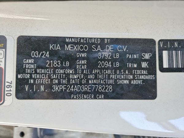 2024 KIA FORTE LX, LXS
