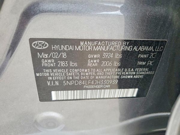 2018 HYUNDAI ELANTRA