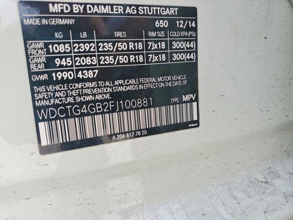 2015 MERCEDES-BENZ GLA GLA250 4-MATIC
