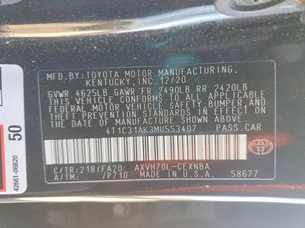 2021 TOYOTA CAMRY