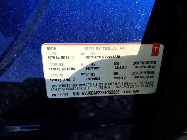 2019 TESLA MODEL X