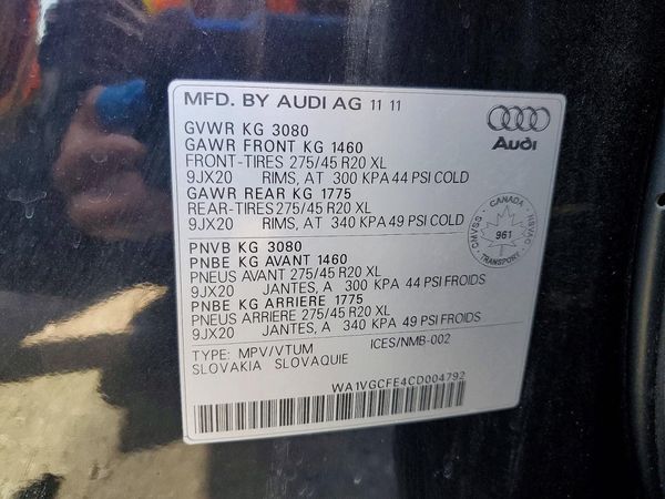 2012 AUDI Q7 V6 4DR AWD Prestige