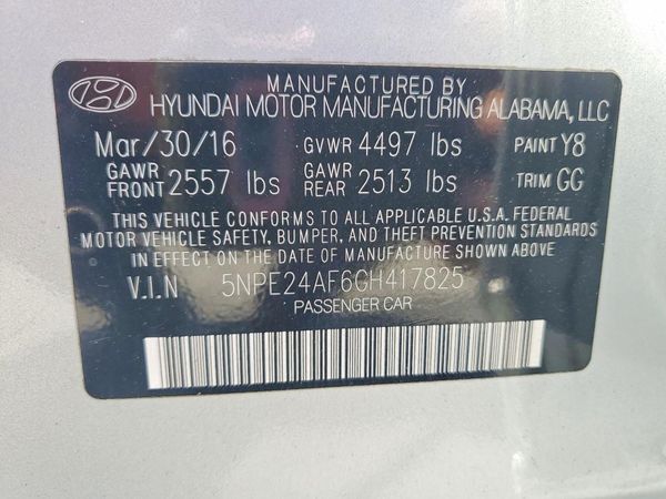 2016 HYUNDAI SONATA