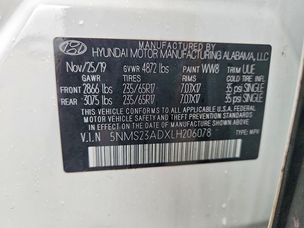 2020 HYUNDAI SANTA FE SE