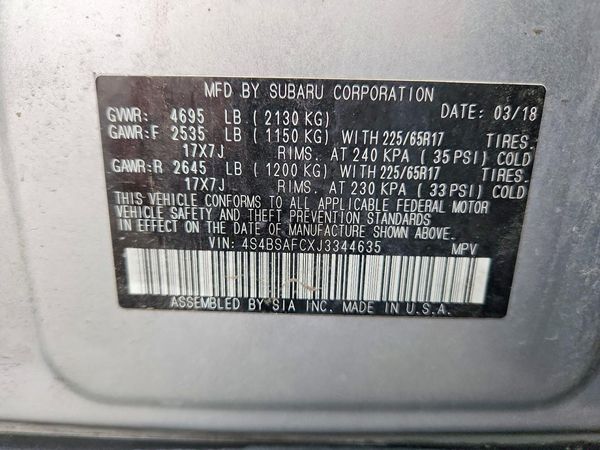 2018 SUBARU OUTBACK