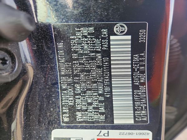 2012 TOYOTA CAMRY