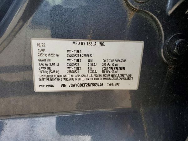 2022 TESLA MODEL Y