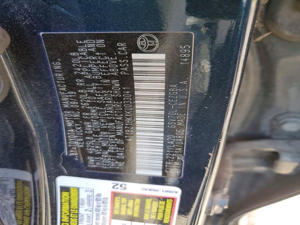 2019 TOYOTA CAMRY
