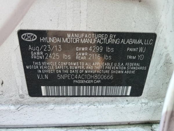 2013 HYUNDAI SONATA