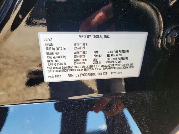 2021 TESLA MODEL Y