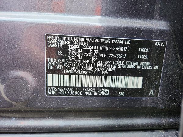 2020 TOYOTA RAV4 XLE