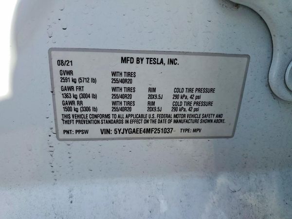 2021 TESLA MODEL Y