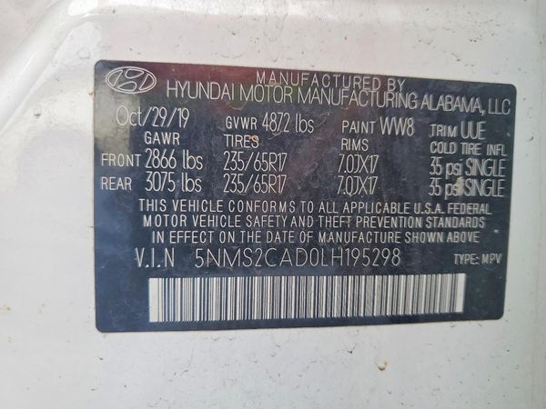2020 HYUNDAI SANTA FE SE