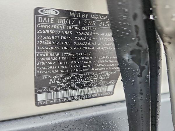 2017 LAND ROVER RANGE ROVER