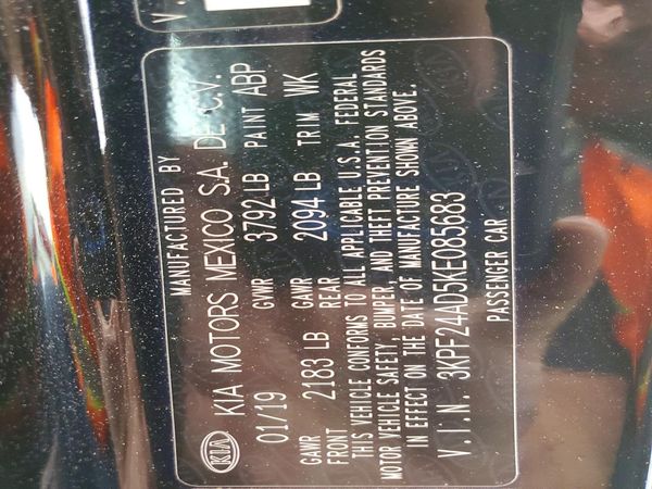 2019 KIA FORTE FE/LX/LXS