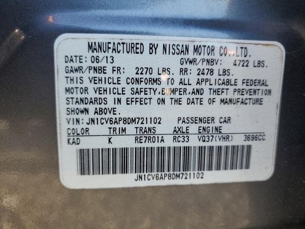 2013 INFINITI G37 — VINS