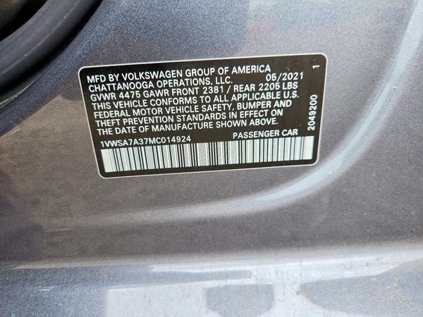 2021 VOLKSWAGEN PASSAT
