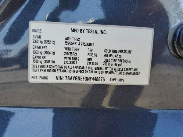 2022 TESLA MODEL Y