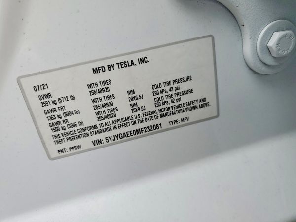 2021 TESLA MODEL Y