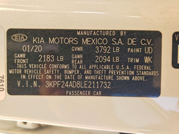 2020 KIA FORTE