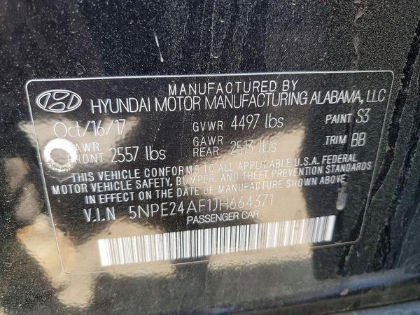 2018 HYUNDAI SONATA SE, Eco
