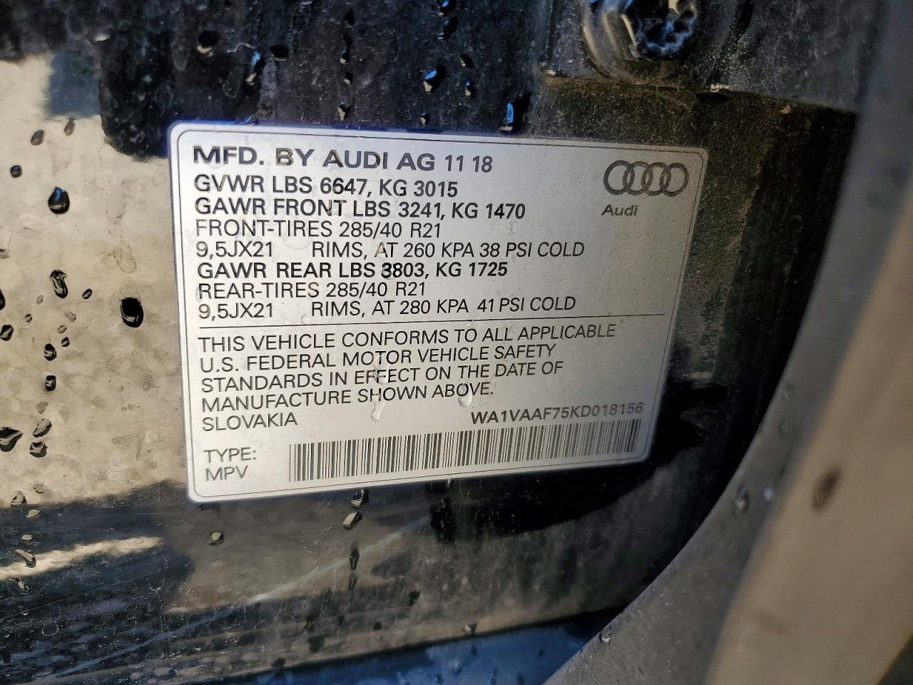 2019 AUDI Q7 quattro Prestige