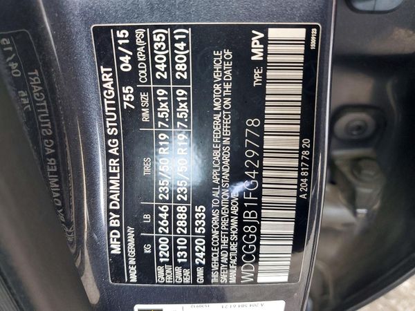 2015 MERCEDES-BENZ GLK GLK350 4-MATIC