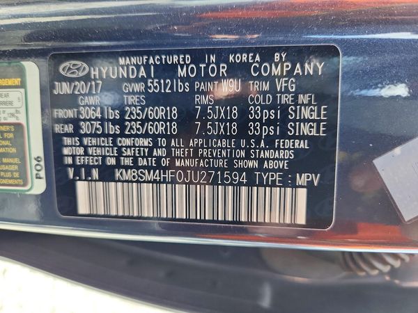 2018 HYUNDAI SANTA FE SE Base