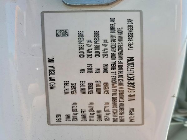 2020 TESLA MODEL 3