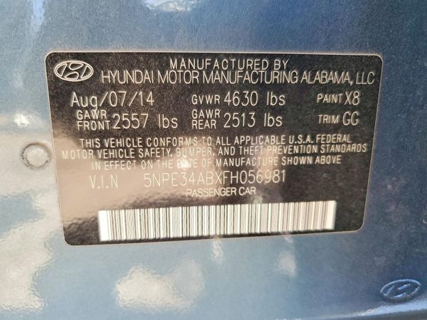 2015 HYUNDAI SONATA