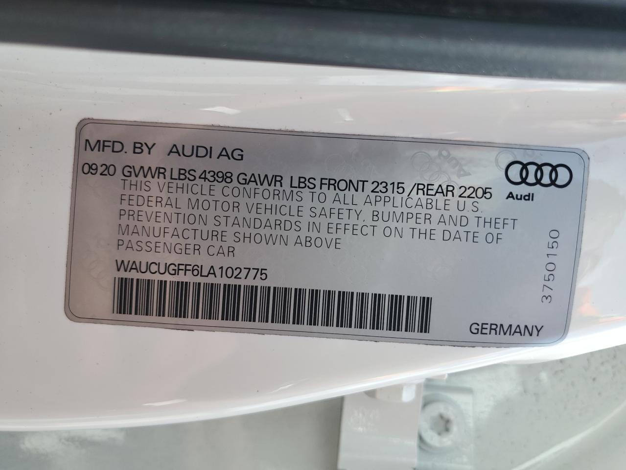 2020 AUDI A3 Premium Plus