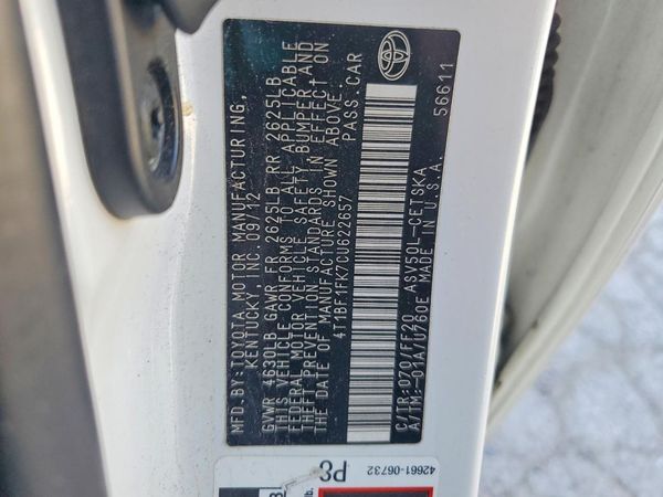 2012 TOYOTA CAMRY