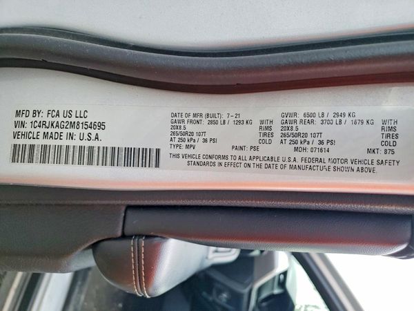 2021 JEEP GRAND CHEROKEE Laredo