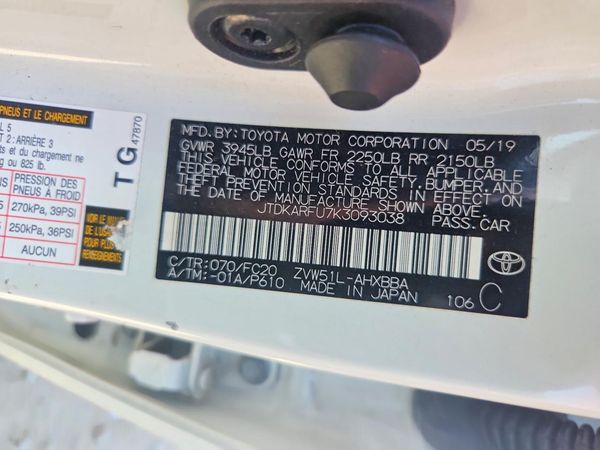 2019 TOYOTA PRIUS L/LE/XLE/LTD.
