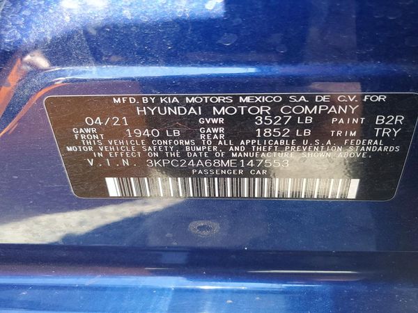 2021 HYUNDAI ACCENT SE & SEL