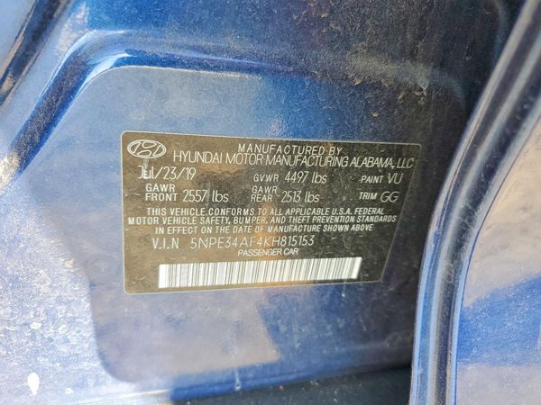 2019 HYUNDAI SONATA