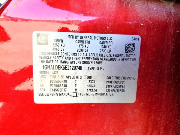 2014 CHEVROLET EQUINOX LTZ