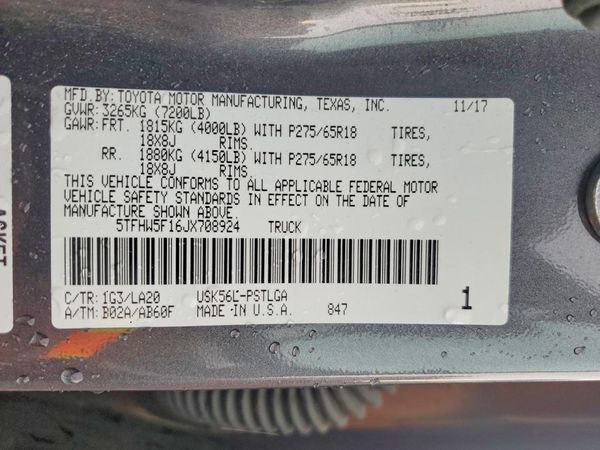 2018 TOYOTA TUNDRA Limited