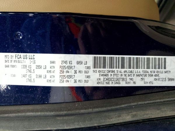 2016 DODGE GRAND CARAVAN SXT