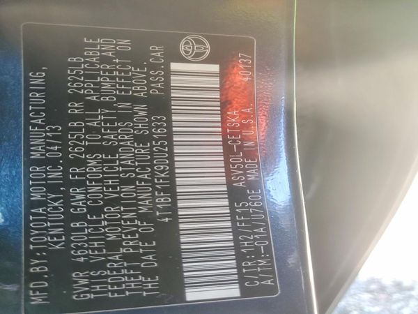 2013 TOYOTA CAMRY