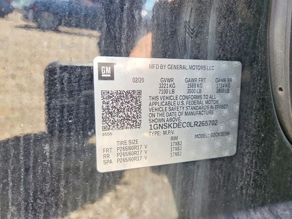 2020 CHEVROLET TAHOE Police Vehicle